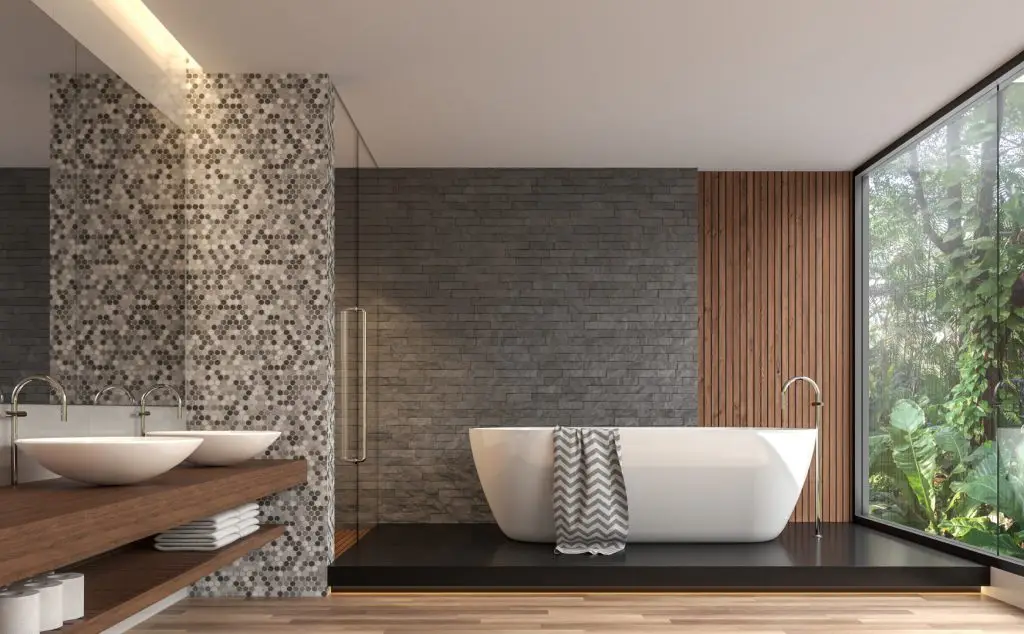 Modern contemporary bathroom 3d render