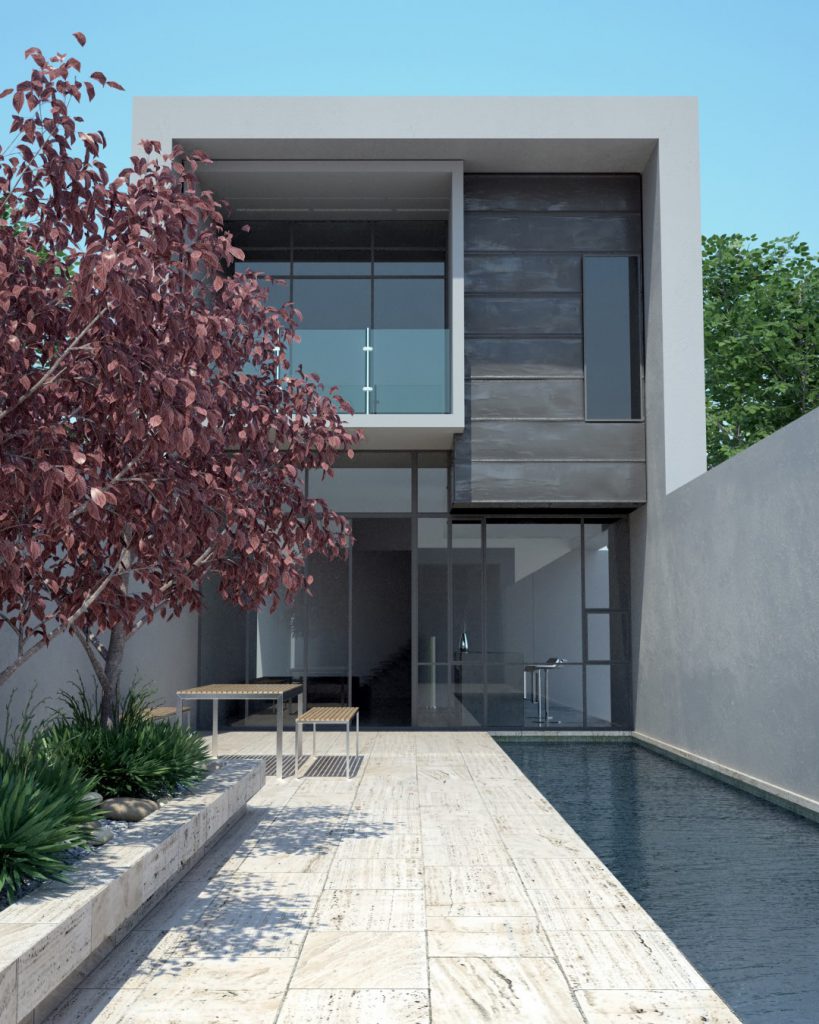Luxury modern home with pool